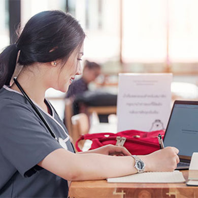 nurse taking notes